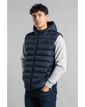 Tokyo Laundry Padded Hooded Full-Zip Gilet Jacket - Blue
