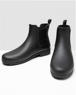 HUNTER Refined Chelsea Logo Slim Fit Boots - Black