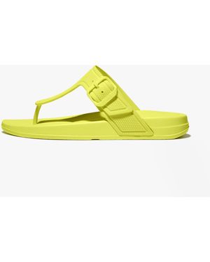 Fitflop Iqushion Adjustable Ladies Buckle Flip-Flops Electric - Yellow