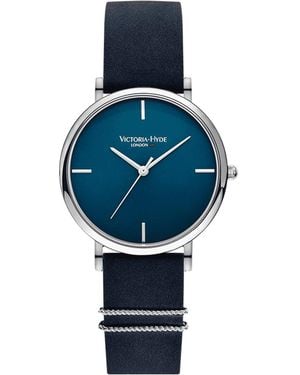 Victoria Hyde London Watch Seven Sisters Simple Leather - Blue