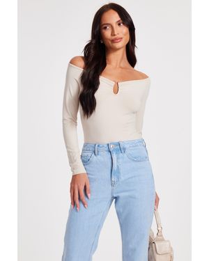 Quiz Bardot Bodysuit - Blue