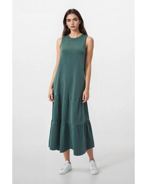 Secret Label Khaki Tiered Maxi Dress - Green