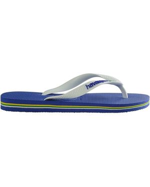 Havaianas Solid Patterned Thong Toe Flip Flops - Blue