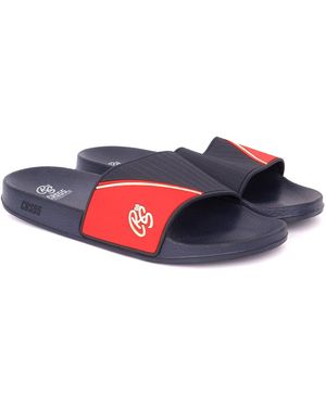 Crosshatch Ventamoore Sliders - Blue
