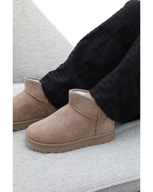 Where's That From Wheres 'Pine' Faux Fur Lining Ankle Boots - Grey