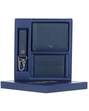 Brampton London 'Zeus' Real Leather Gift Set - Blue