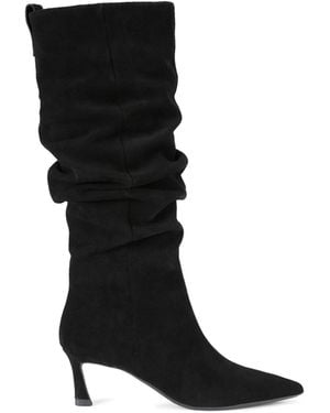 KG by Kurt Geiger Suede Stark Rouche Boots - Black