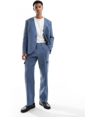 Viggo Tailoring Tailoreed Cargo Trousers - Blue