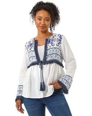 Roman Petite Tassel Detail Jacket - Blue