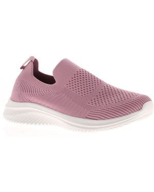 FOCUS BY SHANI Knitted Trainers Annika Slip On Textile - Purple