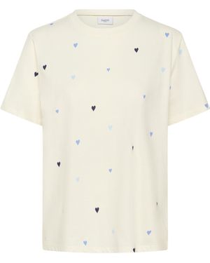 Saint Tropez T-Shirt Johanna T-Shirt Regular Fit - Naturel