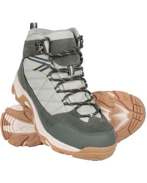 Mountain Warehouse Ladies Rapid Suede Waterproof Walking Boots (Light) - Green
