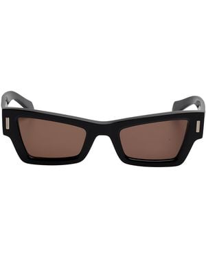 Ferragamo Cat Eye Rectangular Acetate Sunglasses Sf2006S - Brown