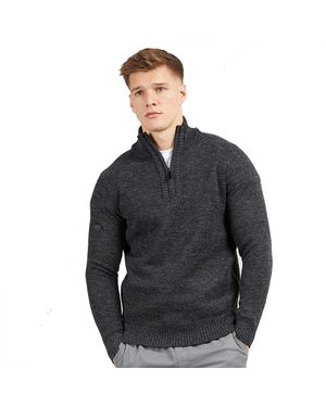 Bench Palacio Knitted Quarter Zip Jumper - Black