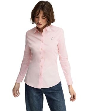 POLO CLUB Poplin Shirt Long Sleeve Slim Fit Shirt-L-S24 - Pink