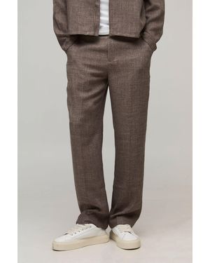 BoohooMAN Relaxed Fixed Waist Trousers - Grey