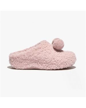 Fitflop Shuv Pom Pom Shearling Clog Slippers - Pink