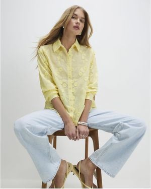 River Island 3D Floral Embellished Shirt - Yellow