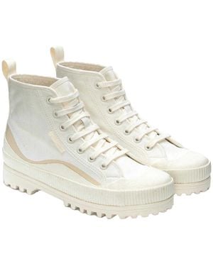 Superga Ladies 2469 Alpina Wave Grosgrain Ankle Boots Avorio/ - White