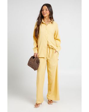 Boohoo Crinkle Textured Oversized Shirt - Metallic
