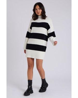 Urban Bliss Stripe Dress - Black