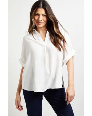 Wallis Woven Collar Overhead Shirt - White