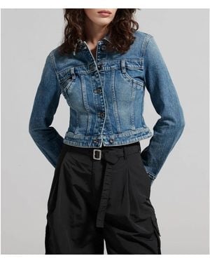 Miss Sixty Cropped Denim Jacket - Blue