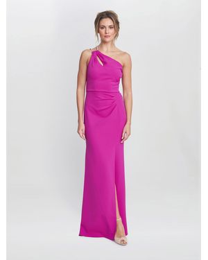 Gina Bacconi Bryony One Shoulder Maxi Dress - Pink