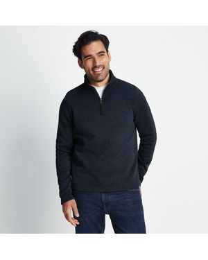 TOG24 Pearson Knitlook Fleece Zipneck Dark Marl - Blue