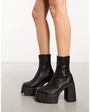 ASOS Entice Platform Sock Boots - Black