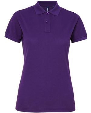 Asquith & Fox Ladies Short Sleeve Performance Blend Polo Shirt - Purple