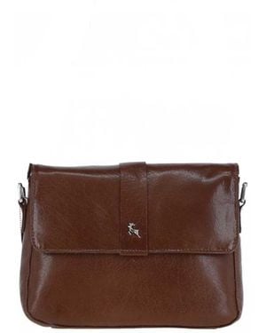 Ashwood Leather 'Veneto Vellutato' Real Crossbody Bag - Brown