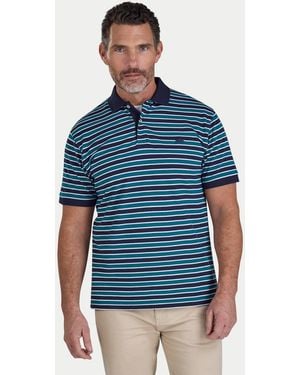 Raging Bull Triple Stripe Pique Polo - Blue