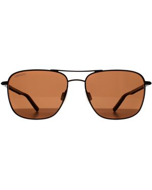 Serengeti Aviator Shiny Gunmetal Mineral Polarized Drivers Spello - Brown