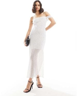 ASOS One Shoulder Strap Midi Slip Dress - White