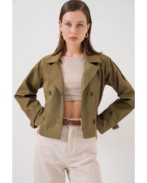 Bigdart Short Belted Trench Coat - Green