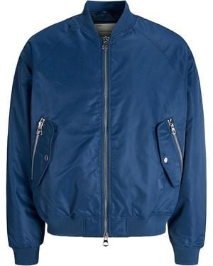 Jack & Jones Bomber Jacket Ribbed Cuff Heavy Duty - Blue