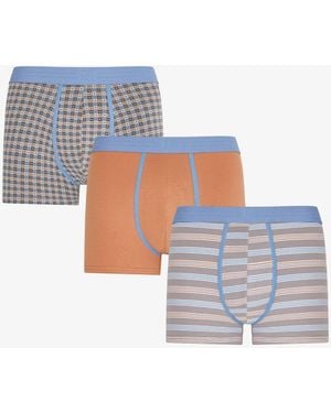 Penti Grid Striped Boxers - White