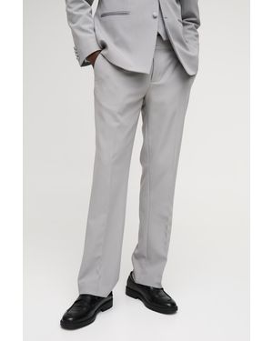 BoohooMAN Slim Flare Tailored Trousers - Grey