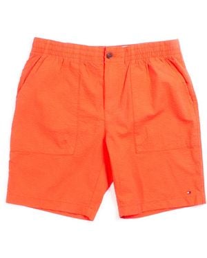 Tommy Hilfiger Coral Seersucker Shorts - Orange