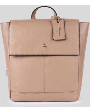 Ashwood Leather 'Lussuria Venezia' Real Flapover Backpack - Natural