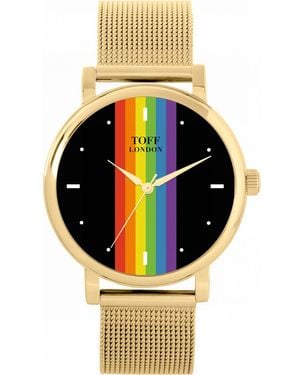Toff London Tlws-257 38Mm Pride Linear Batons Watch - Metallic