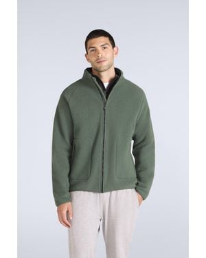 Mountain Warehouse 'Andy' Borg Jacket With Pockets Full Zip Warm Cosy Coat - Green