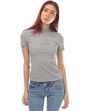 Off-White c/o Virgil Abloh Helvetica Fitted T-shirt (grijs/wit)