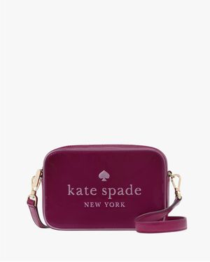 Kate Spade Oh Snap Patent Mixed Materials Mini Camera Bag - Purple