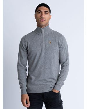 Luke 1977 Pretender Funnel Neck Knitted Jumper - Grey