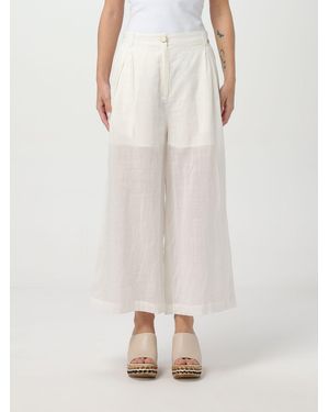 Liu Jo Wide Leg Linen Trousers - White