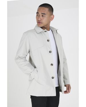 Brave Soul 'Prince' Lightweight Button Through Mac - White