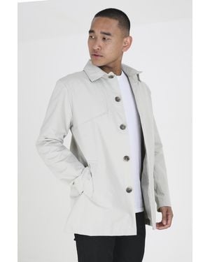 Brave Soul 'Prince' Lightweight Button Through Mac - White