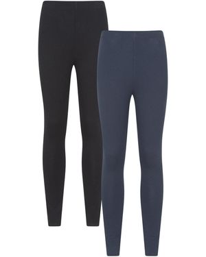 Mountain Warehouse Ladies Cotton Blend Leggings (Pack Of 2) - Blue